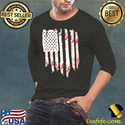 Baseball American Flag Retro Shirt