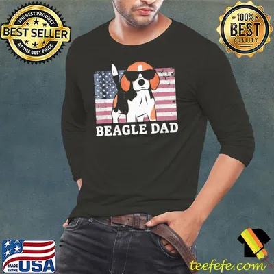 Beagle Dad American Flag Shirt