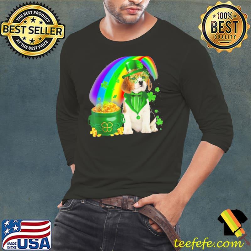 Beagle Dog Irish Leprechaun Rainbow Shirt