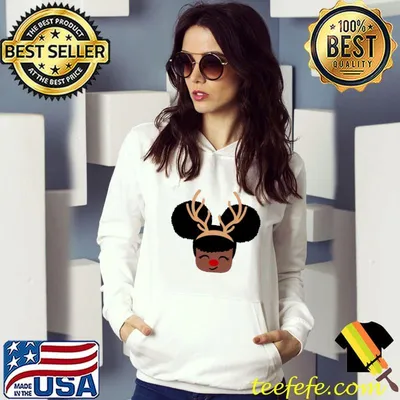 Best afro Santa African Christmas Deer Shirt