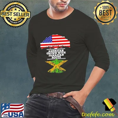 Best American grown with jamaican roots tree american flag shirt