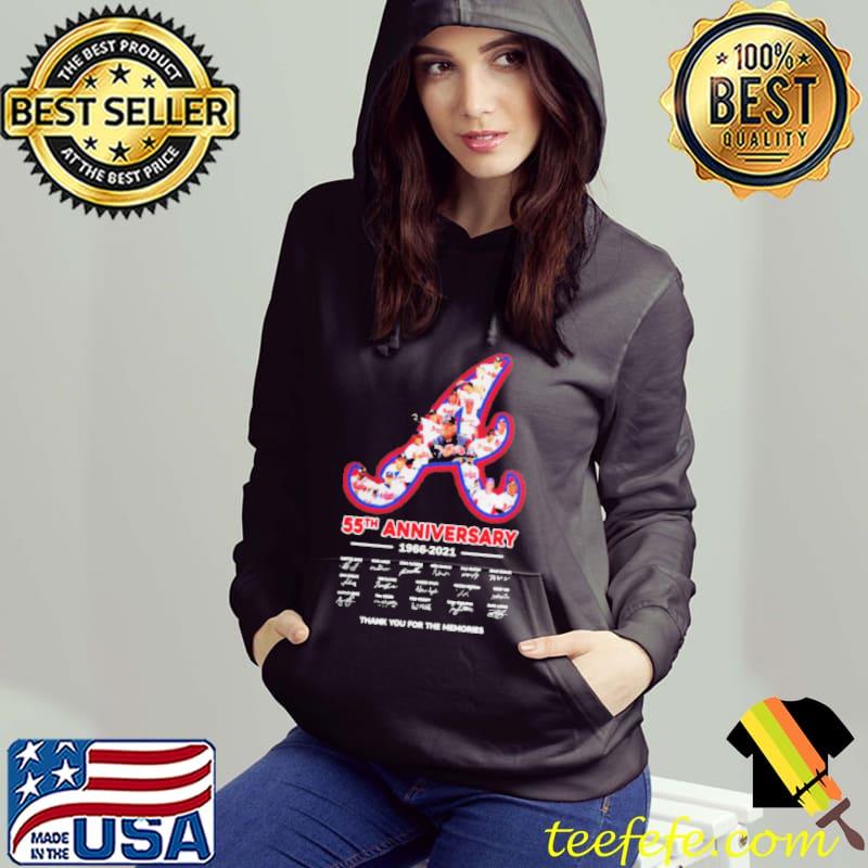 Best atlanta Braves 55th anniversary 1966 2021 thank you for the memories signatures shirt