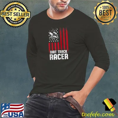 Best dirt Track Racing Race Track Racer American flag T-Shirt