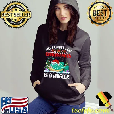 Best Funny Santa Hat All I Want For Christmas Is A Anglerfish T Shirt