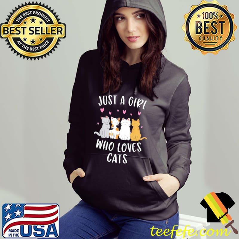 Best Just A Girl Who Loves Cats Cute Cat Lover T-Shirt