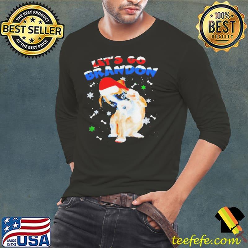 Best let's go brandon bull dog christmas shirt