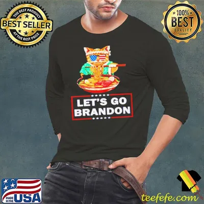 Best let's go brandon glasses ramen cat shirt