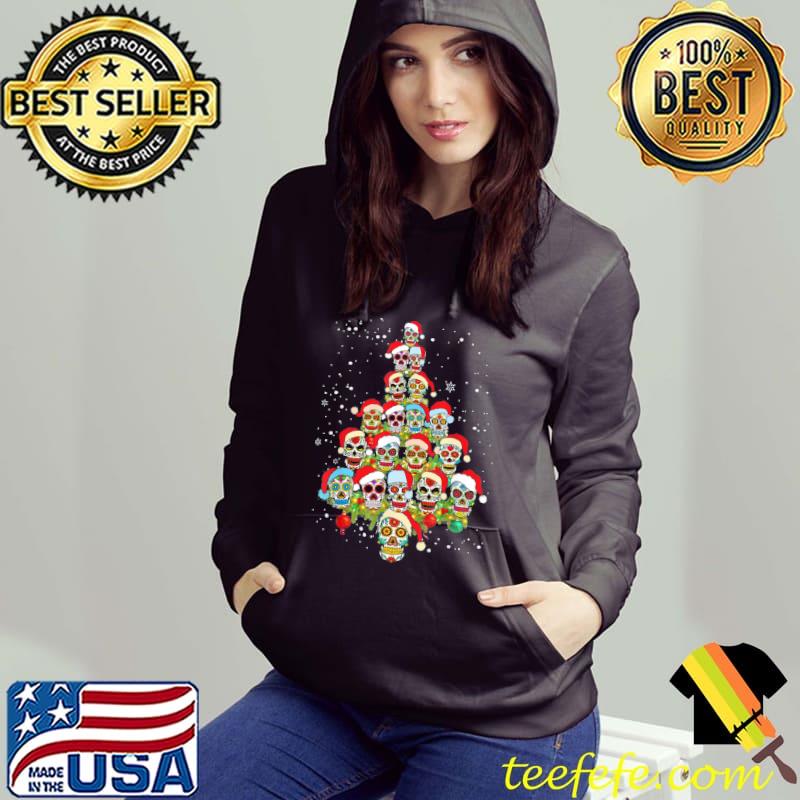 Best Sugar Skull Christmas Tree with Santa Hat Tee T-Shirt Best Sugar Skull Christmas Tree with Santa Hat Tee T-Shirt