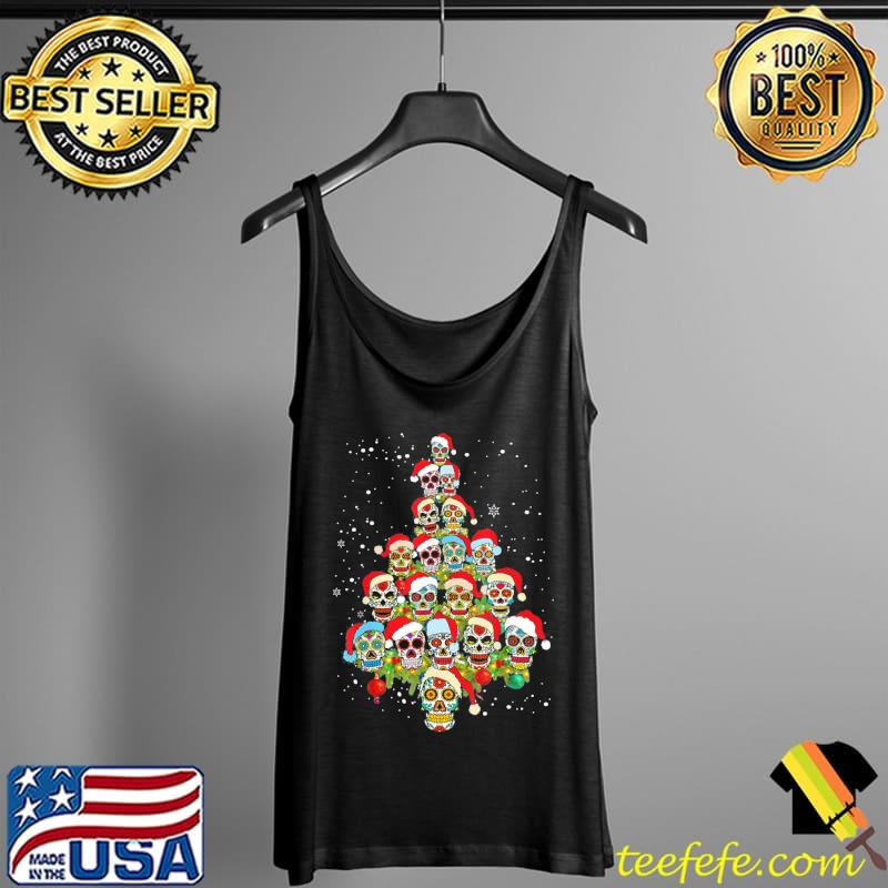 Best Sugar Skull Christmas Tree with Santa Hat Tee T-Shirt Tank Top Best Sugar Skull Christmas Tree with Santa Hat Tee T-Shirt Tank Top