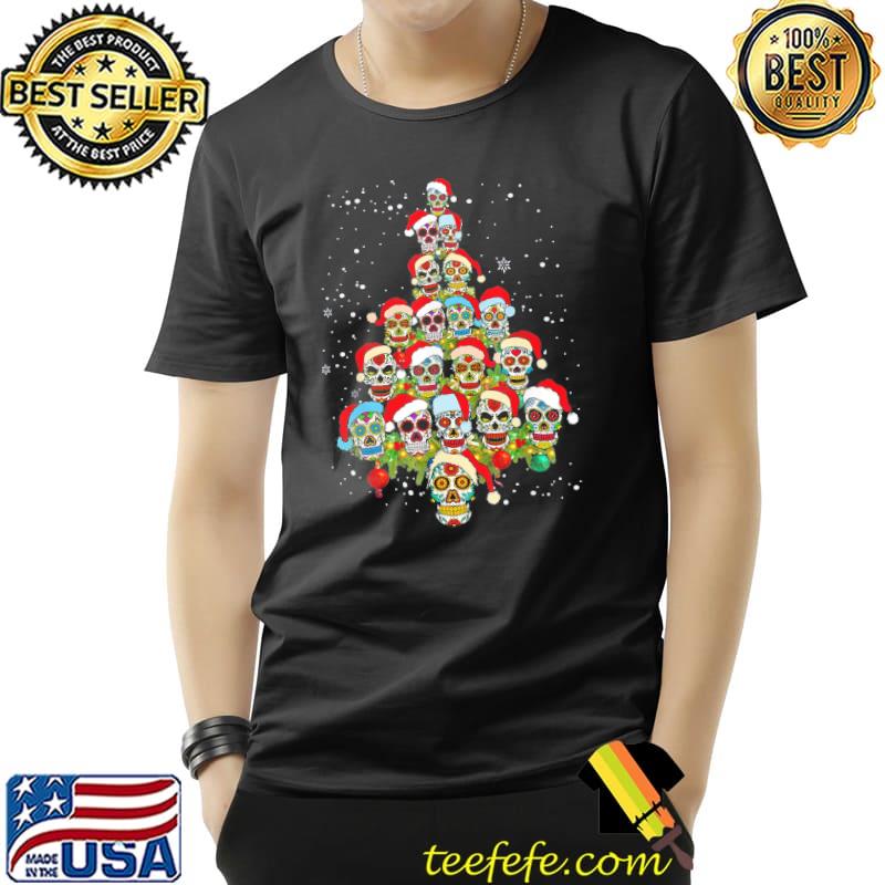 Best Sugar Skull Christmas Tree with Santa Hat Tee T-Shirt Unisex Best Sugar Skull Christmas Tree with Santa Hat Tee T-Shirt Unisex