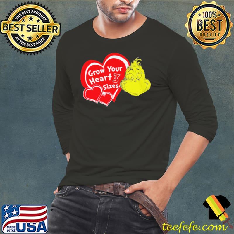 Best the-grinch-face-grow-your-heart-3-sizes-shirt-long-sleeved-t-shirt
