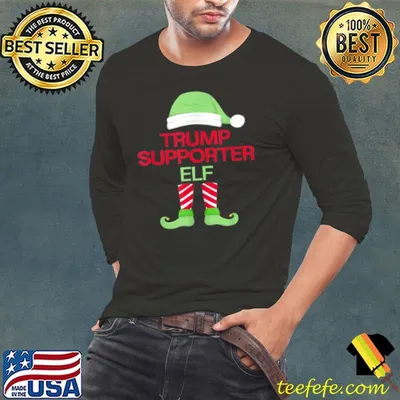 Best The Trump Supporter Elf Family Christmas T Shirt