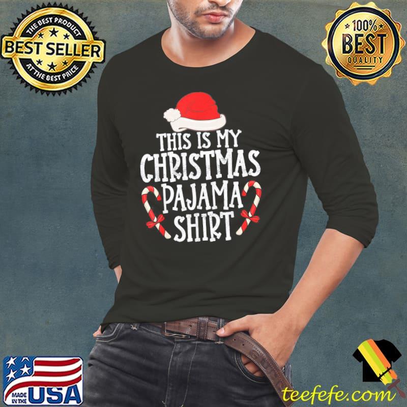 Best This Is My Christmas Pajama santa hat Xmas Lights 2022 T-Shirt