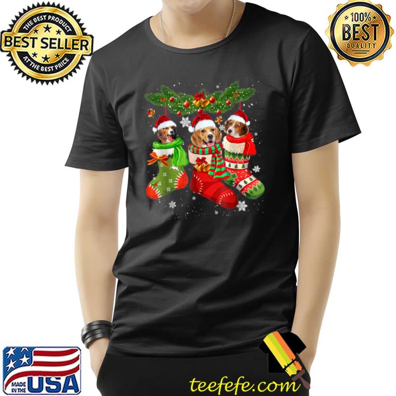 Best Three Beagle In Sock Christmas Santa X mas T Shirt Unisex Best Three Beagle In Sock Christmas Santa X mas T Shirt Unisex
