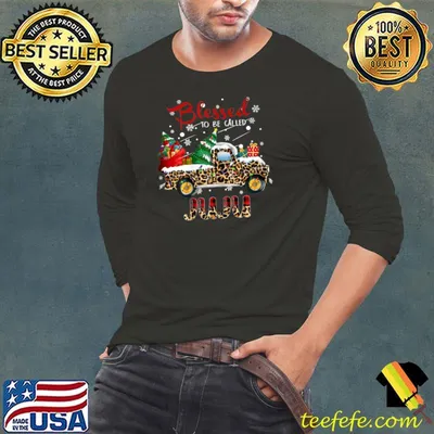 Best womens Blessed To Be Called Juju Leopard Truck Christmas T-Shirt