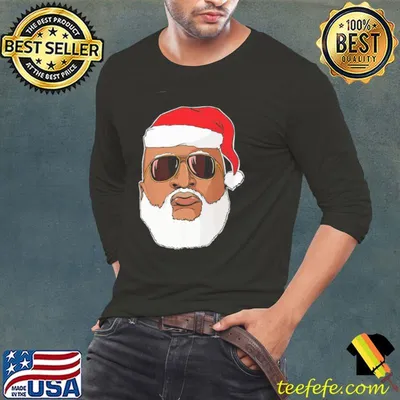 Black Hip Hop Santa Claus Novelty African Christmas Shirt