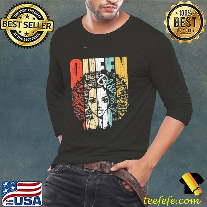 Black Queen African American For Educated Strong Vintage Shirt