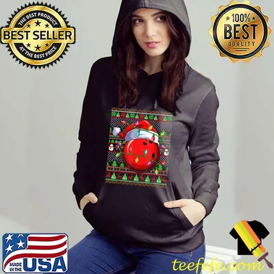 Bowling Ball Lover Matching Santa Ugly Bowling Christmas T-Shirt