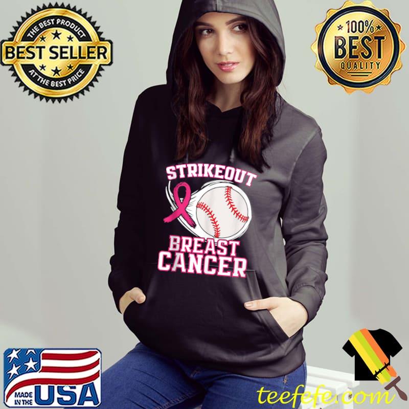 Strike Out Breast Cancer Baseball Pink American Flag Shirt, hoodie