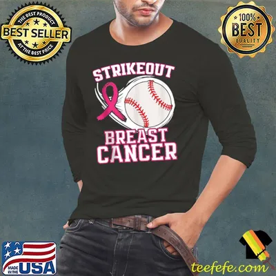 Breast Cancer Awareness - Baseball Strike Out Pink Ribbon T-shirt