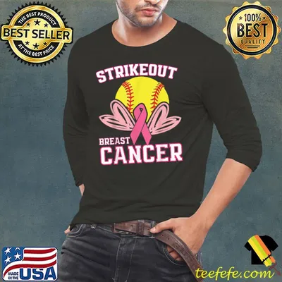 Breast Cancer Awareness - Softball Strike Out Pink Ribbon T-Shirt