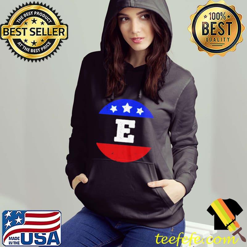 Buchstabe e initiale amerikanische flagge mit buchstabe e monogramm e shirt Buchstabe e initiale amerikanische flagge mit buchstabe e monogramm e shirt