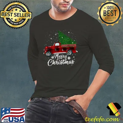 Buffalo Plaid Christmas Tree Red Truck Vintage Costume Kids T-Shirt
