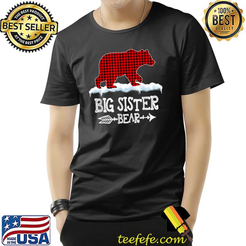 Buffalo Plaid Red Xmas Christmas Big Sister Bear Pajama T-Shirt Unisex Buffalo Plaid Red Xmas Christmas Big Sister Bear Pajama T-Shirt Unisex
