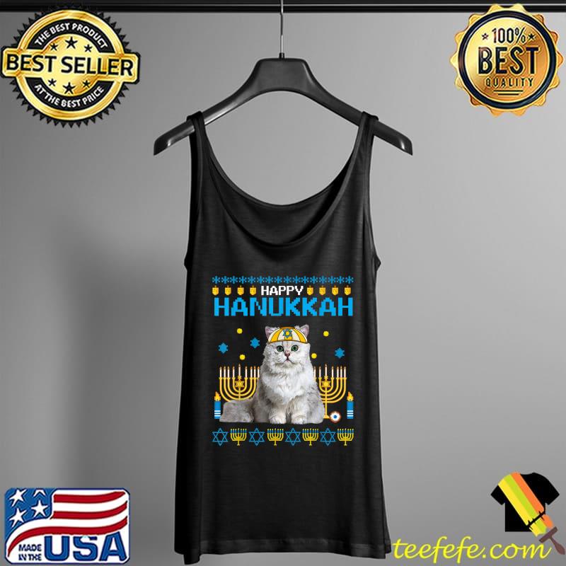 Cat Chanukah Jewish Ugly Hanukkah Sweater Pajama T-Shirt Tank Top Cat Chanukah Jewish Ugly Hanukkah Sweater Pajama T-Shirt Tank Top