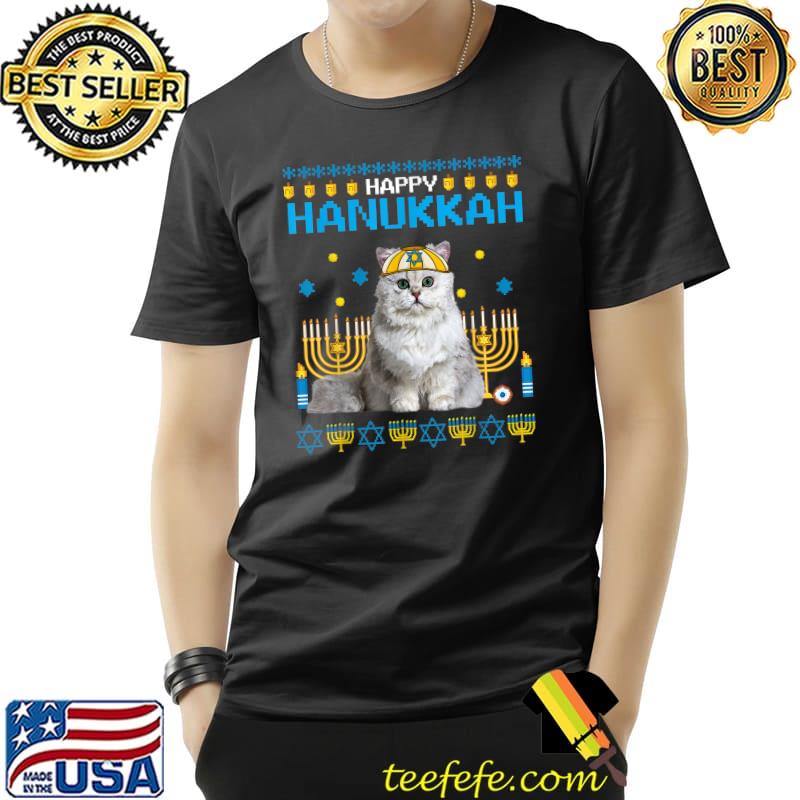 Cat Chanukah Jewish Ugly Hanukkah Sweater Pajama T-Shirt Unisex Cat Chanukah Jewish Ugly Hanukkah Sweater Pajama T-Shirt Unisex