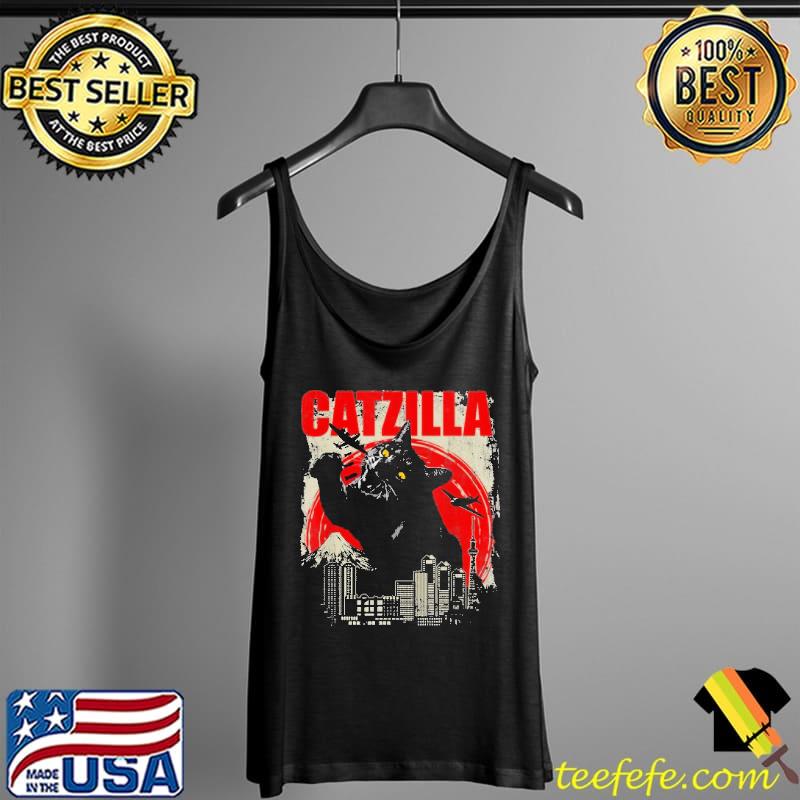 Catzilla Funny Cat Lover Kitten Kitty Blood Moon s Tank Top Catzilla Funny Cat Lover Kitten Kitty Blood Moon s Tank Top