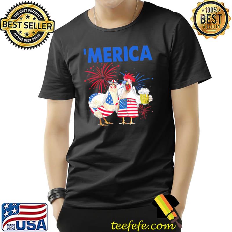 Chicken Beer Merica America Flag Shirt Unisex Chicken Beer Merica America Flag Shirt Unisex