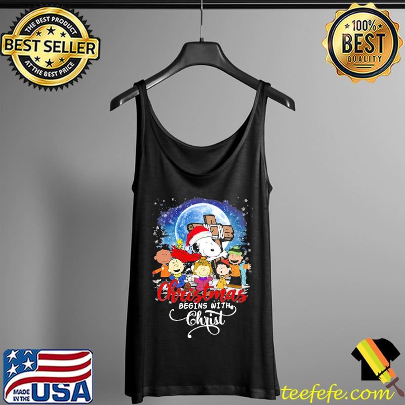 Christmas begins with christ peanuts snoopy moon s Tank Top Christmas begins with christ peanuts snoopy moon s Tank Top