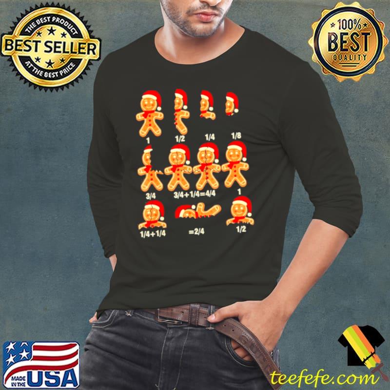 Christmas Math Teacher Equation Gingerbread With Santa Hat T Shirt Long Sleeve Tee Christmas Math Teacher Equation Gingerbread With Santa Hat T Shirt Long Sleeve Tee