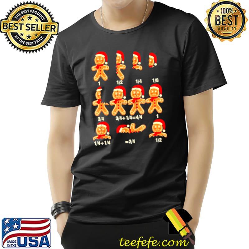 Christmas Math Teacher Equation Gingerbread With Santa Hat T Shirt Unisex Christmas Math Teacher Equation Gingerbread With Santa Hat T Shirt Unisex