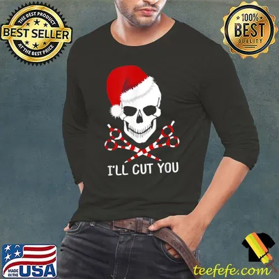 Christmas Skull Hairdresser Funny Hair Stylist Santa Barber T-Shirt