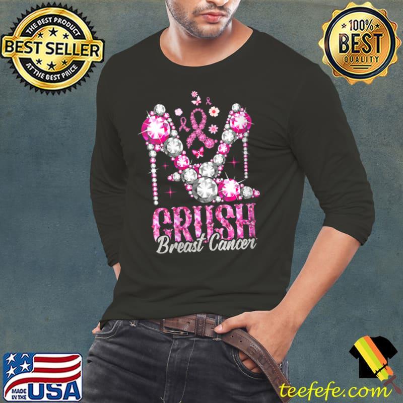 Crush Breast Cancer Awareness Bling Pink Ribbon T-Shirt