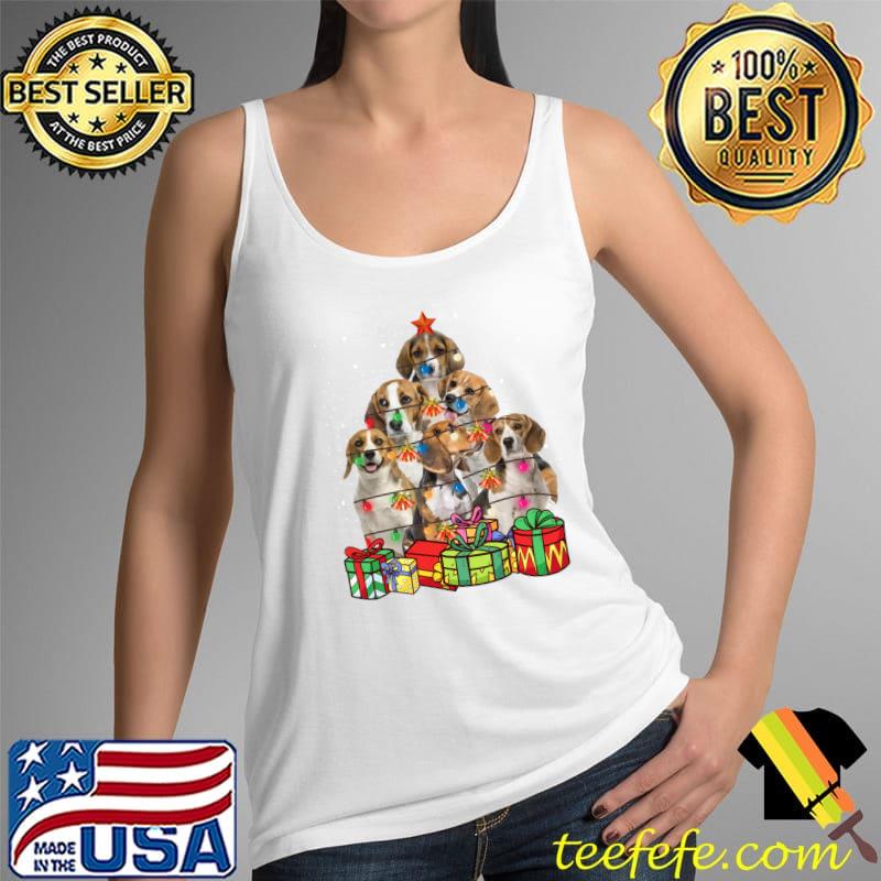Cute Beagle Dog Christmas Tree Lights Pet Puppy Dad Mom T-s Tank Top Cute Beagle Dog Christmas Tree Lights Pet Puppy Dad Mom T-s Tank Top