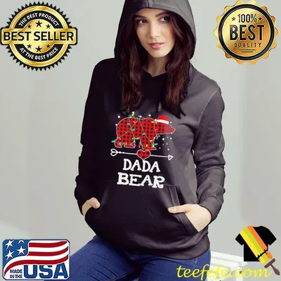 Dada bear red buffalo plaid dada bear pajama shirt