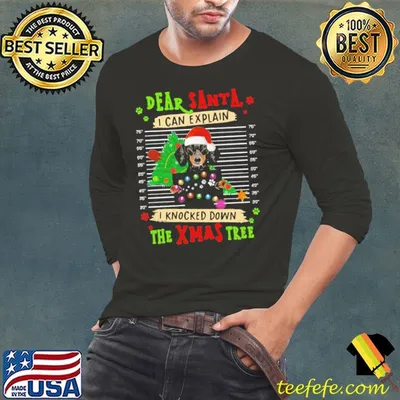 Dear Santa I Knocked Down The Xmas Tree Dachshund Christmas Shirt