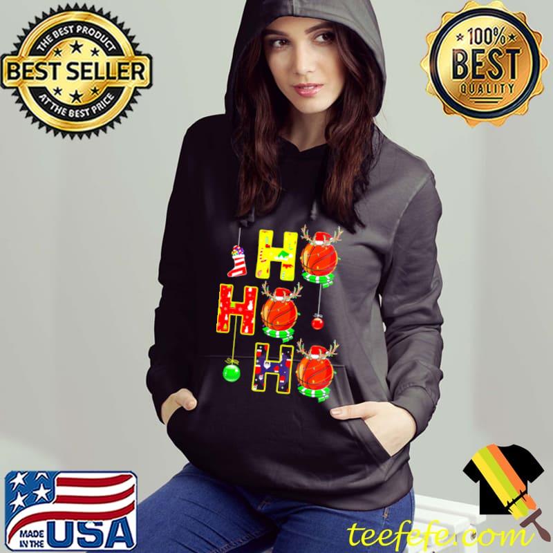 Deer Basketball Ho Ho Ho Christmas Shirt Hoodie Deer Basketball Ho Ho Ho Christmas Shirt Hoodie
