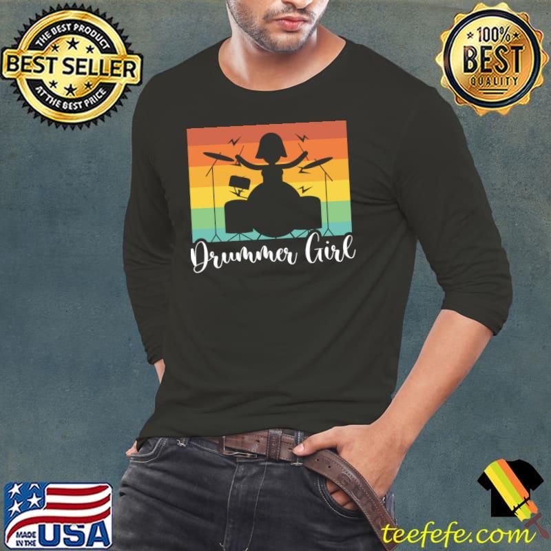Drummer Girl Who Plays Percussion In A Band Drummer T-s Long Sleeve Tee Drummer Girl Who Plays Percussion In A Band Drummer T-s Long Sleeve Tee