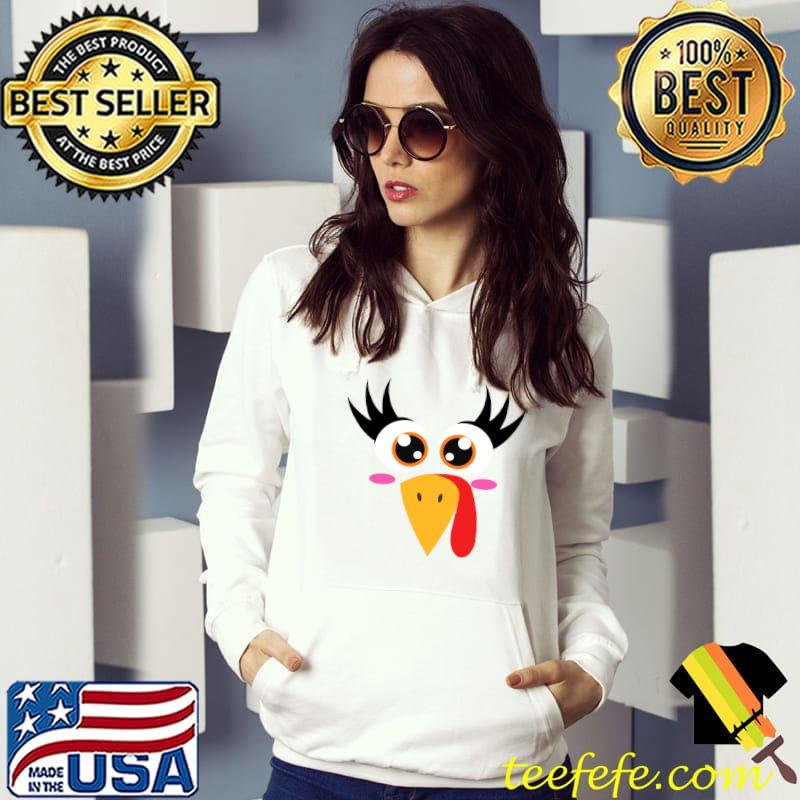 Eyelashes Turkey Face for women thanksgiving holiday T-shirt Eyelashes Turkey Face for women thanksgiving holiday T-shirt