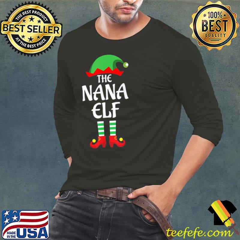 Family Watching The Nana Elf Christmas Long Sleeve Tee Family Watching The Nana Elf Christmas Long Sleeve Tee