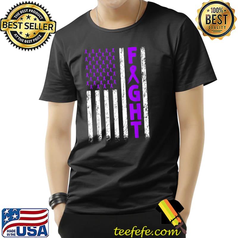 Fight Pancreatic Cancer Purple Ribbon Usa Flag T Shirt Unisex Fight Pancreatic Cancer Purple Ribbon Usa Flag T Shirt Unisex