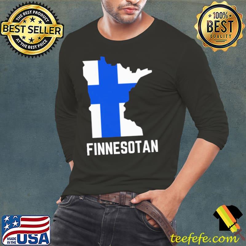 Finnesotan FLag Map Shirt Long Sleeve Tee Finnesotan FLag Map Shirt Long Sleeve Tee