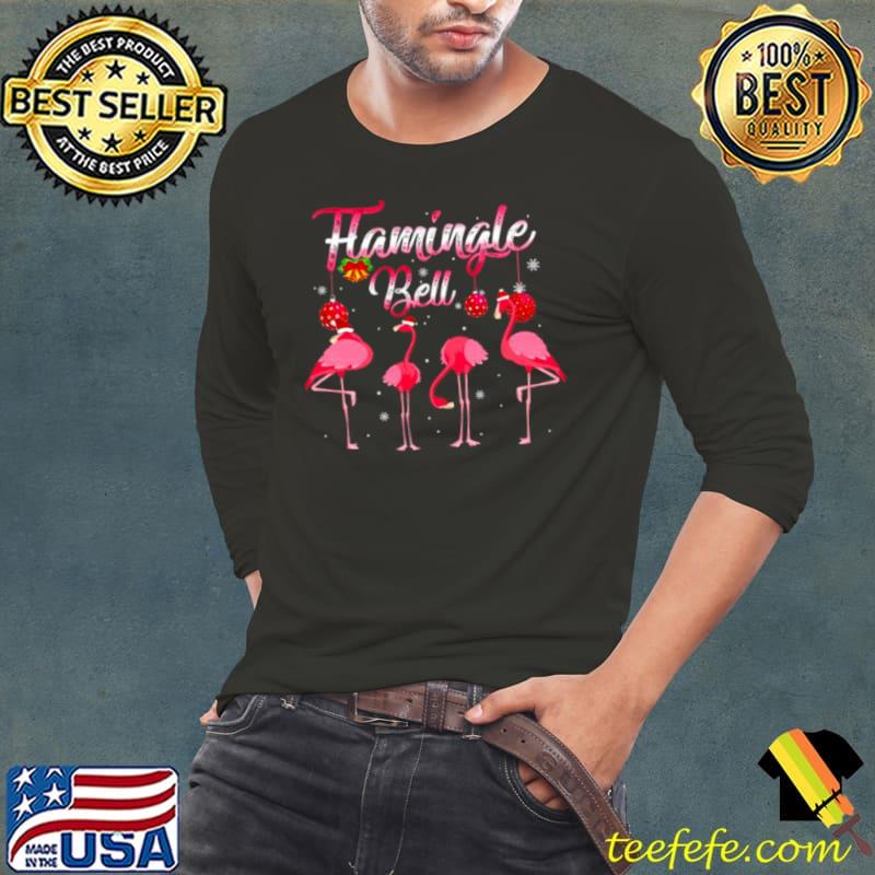 Flamingle bell pink flamingo christmas Long Sleeve Tee Flamingle bell pink flamingo christmas Long Sleeve Tee