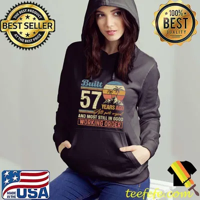 Funny Built 57 Years Ago All Parts Original Funny 57th Birthday T-Shirt