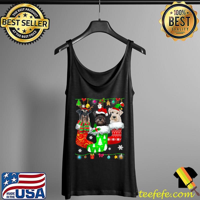 Funny Christmas Socks Pajama Schnauzer Dog Puppy Lover T Shirt Tank Top Funny Christmas Socks Pajama Schnauzer Dog Puppy Lover T Shirt Tank Top