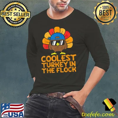 Funny Coolest Turkey In The Flock Toddler Boys Thanksgiving T Shirt